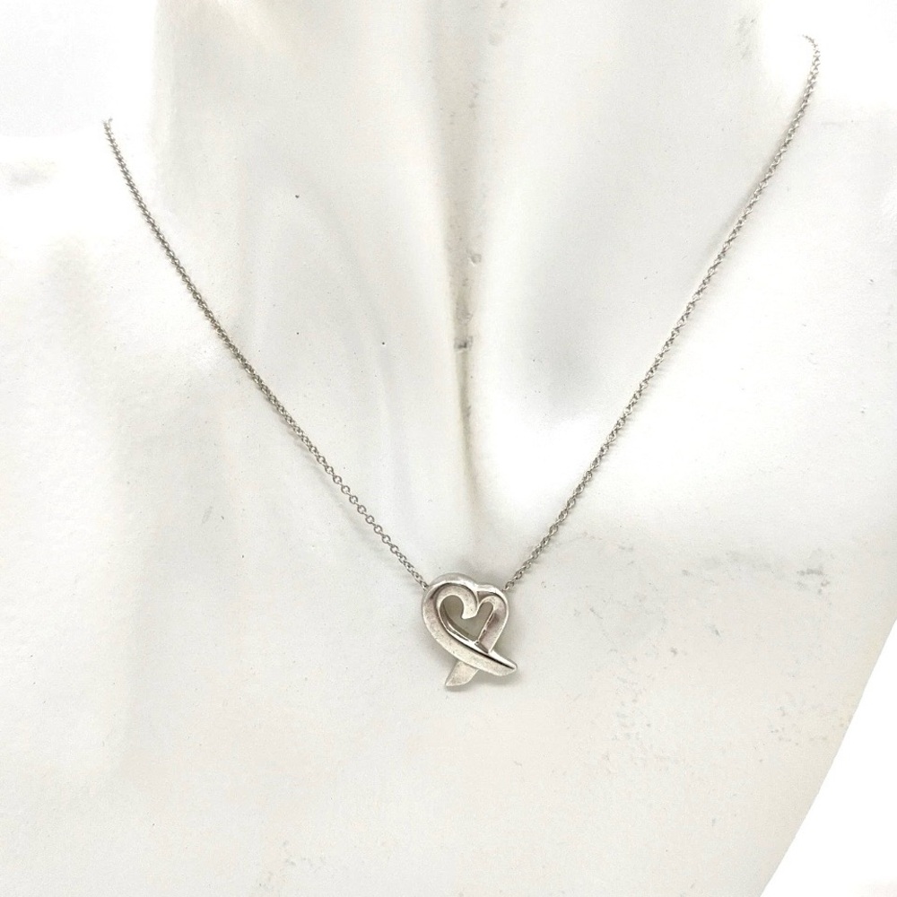 Authentic Tiffany & Co. Paloma Picasso Loving Heart Sterling Silver Necklace